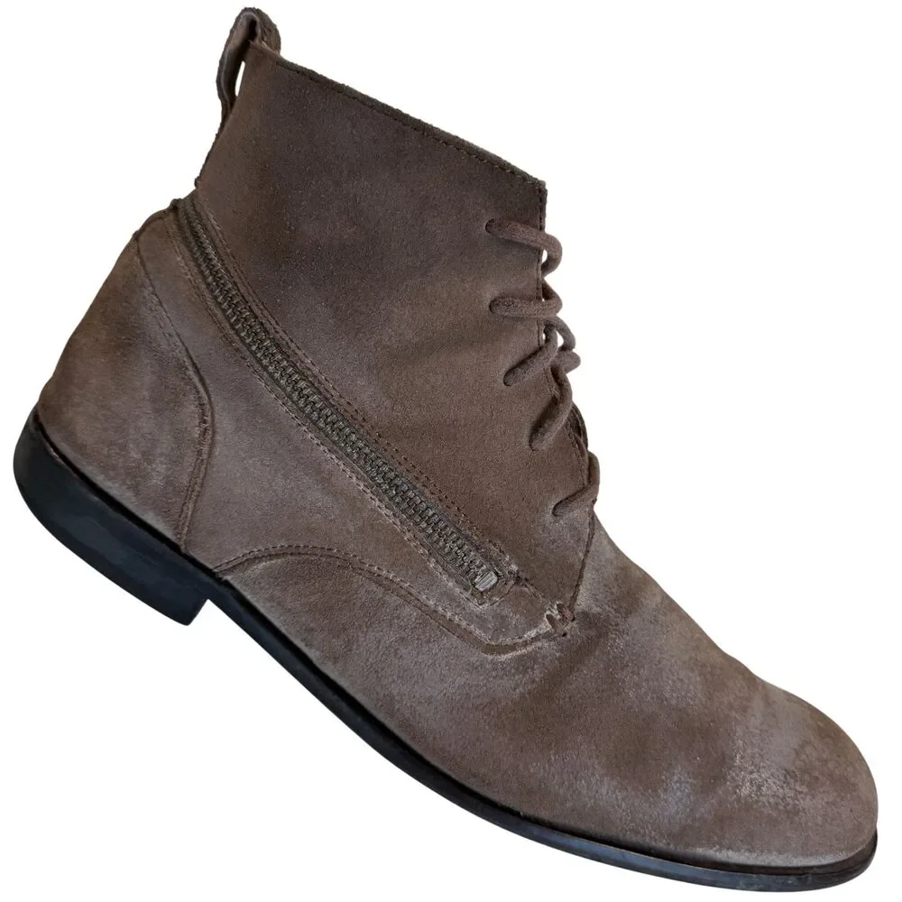 John Varvatos Suede Leather Men's Brown Distressed Chukka Boots Size 10.5M